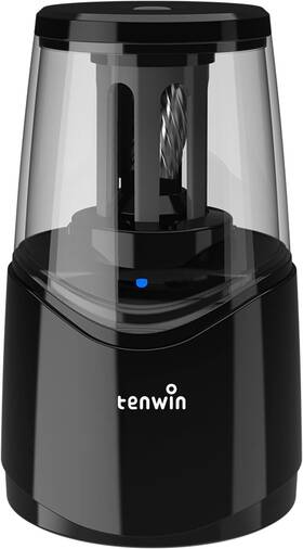 43396-262320 Tihoo Tenwin Rechargeable Electric Pencil Sharpener With Durable Helical Black