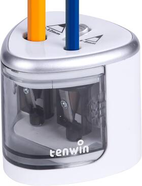 801607 Tihoo Tenwin Electric Pencil Sharpener For Colored Pencils Battery Operated Silver