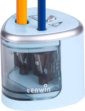 801608 Tihoo Tenwin Electric Pencil Sharpener For Colored Pencils Battery Operated Blue