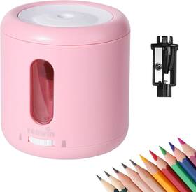 Ps18035 Tihoo Tenwin Electric Pencil Sharpener Battery Powered And Portable Pink