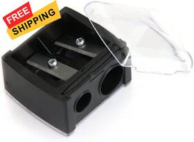 Tya-218 Tnyvm Eyebrow Eyeliner Pencil Sharpener Dual Holes Eye With Cover Black