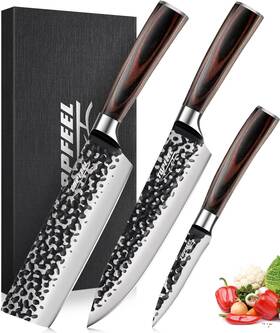 Jpk22-sai Topfeel 3pcs Chef Knife Hand Forged High Carbon Stainless Steel Japanese Sets