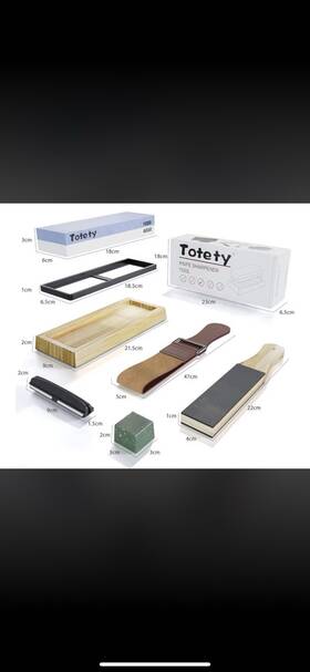 Mdsk02 Totety 1000/6000 Grit Knife Sharpening Stone Set Angle Guide Bamboo Base