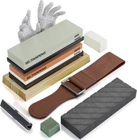 Tpstone 313090092092 Knife Sharpening Stone - Dual Grit Whetstone 400/1000 3000/8000 Sharpenin