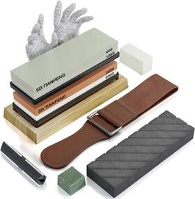 Tpstone 726084340305 Knife Sharpening Stone - Dual Grit Whetstone 400/1000 3000/8000 Sharpenin