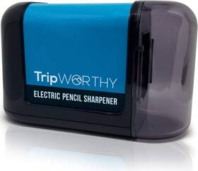 Tripworthy 682318802585 Electric Pencil Sharpener - Battery Operated No Cord Ideal Blue Black