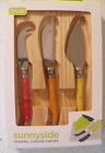 True Orange Red Yellow Sunnyside Enamel Cheese Knives Set Stainless