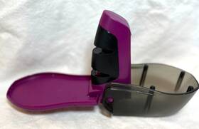 7145 Tupperware All In One Purple Knife Sharpener Straight And Serrated Blades #7145