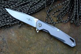 Ts21 Two Sun Twosun Pocket Knife D2 Blade Titanium Handle Drop Point Razor Sharp