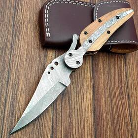 Fz-09 Tz Knives Handmade Damascus Pocket Knife For Men Folding With Liner Lock
