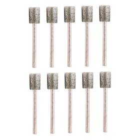 Head1 Uayeatye 788703025499 10 Pcs Diamond Grinding Bits 10mm Cylinder Head1/8 Shank Coated Mounted