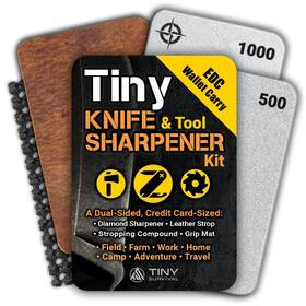 Ultimate Survival Tips Be Prepared-because You Never Know 850007796075 Tiny Knife And Tool Sharpener Kit - 4-in-1 Edc Double-si
