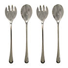 Unbranded 2 Sets Chrome Plated Salad Serving Utensils Spoons Sporks Tongs Tableware 643303909948