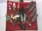 Unbranded Holiday Cheese Spreaders Stainless Steel Snowflake Candy Cane Santa