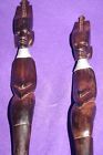 Unbranded Vintage Ebony Wood Hand Carved African Spoon And Fork