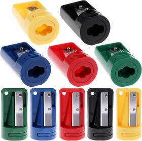 112744 Uoeo 10 Pieces Carpenter Pencil Sharpener Black Blue Green Red Yellow