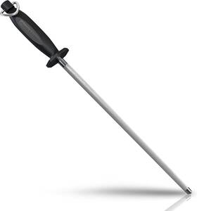 Uk-hs08-bk Utopia Kitchen 8 Inch Honing Steel Knife Sharpening Rod Black Non-slip Grip