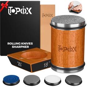 Utopiox 066314084471 Rolling Knife Sharpener Kit 4 Angles 15 18 20 22 Includes Diamond