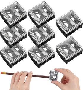 665064 Valuebargain Lip Pencil Sharpener 8pcs Manual Dual Barrel Cosmetic Black