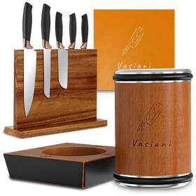Vasiani 199284444010 Rolling Knife Sharpening Kit - Magnetic Wood Set For Kitchen