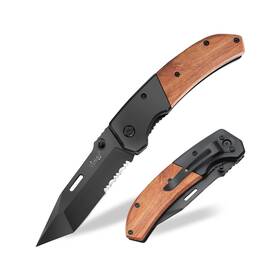 Vk-kt1151 Vickay Pocket Knife Folding With Clip - 3.54 Black Serrated Steel ... Fas