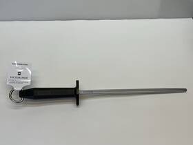 7.8991.4 Victorinox 10 Inch Combination Cut Knife Sharpening Steel With Black Handle
