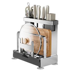 111101 Vilemoon Multifunctional Cutting Board Knife Drying Rack Kitchen Countertop