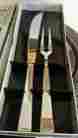 W4502957 International Silver Co Knife Fork Carving Set Stainless Steel Nib Vintage