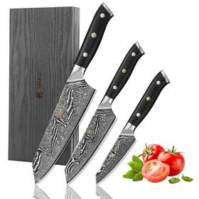 Wakoli 250567709298 Nitoko 3-piece Kiritsuke Knife Set Professional Damascus Kitchen Wakoli 250567709298 Nitoko 3-piece Kiritsuke Knife Set Professional Damascus Kitchen
