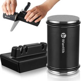 Wanttik 788362611439 Rolling Knife Sharpener With Durable Aluminum Roller And Diamonds Ceramic D