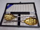 Fw009 Wash Ornate Gold William Adams Spoons Serving Vintage Silverplate