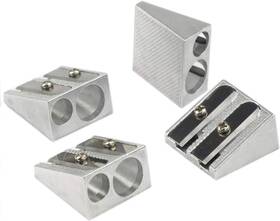 Jygd-8006 Wekoil Pencil Sharpeners Manual Twin Metal Dual 4 Count Pack Of 1 Silver