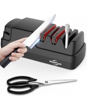 Wellpeak 850067137092 4-stage Professional Electric Knife And Scissor Sharpener For Home Commercial C