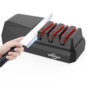 Ks003 Wellpeak 3-stage Electric Knife Sharpener For 18/20-degree Knifes Diamond Abrasive Sh