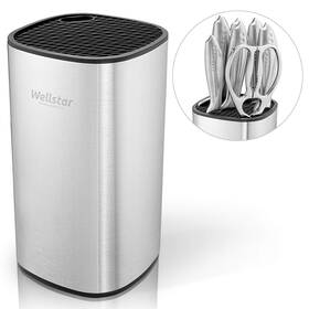 Wellstar 761344880573 Universal Knife Block Holder Stainless Steel Stand Without Kn