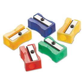 Westcott 15993 Single-hole Pencil Sharpener Classroom Yellow Red Blue Green