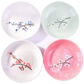 Whitenesser 414740852102 Japanese Ceramic Dinner Plate Set Of 4 8 Inch Porcelain Plates For Salad Cak