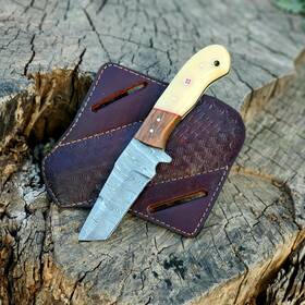 Wolf Cut 753389499841 Handmade Damascus Bull Cutter Knife Lineman Hawkbill Outdoor H