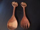 Wooden Salad Tongs With Elephants