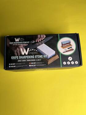 X0038l4303 Wucgea Knife Sharpening Stone Kit 400/1000 3000/8000 Grit Razor Leather Strop