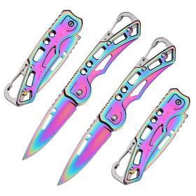 Wz-d23-04 Wwzj 2 Pack Pocket Knife Multicolored Titanium With Key Ring Easy To Everyday Ca