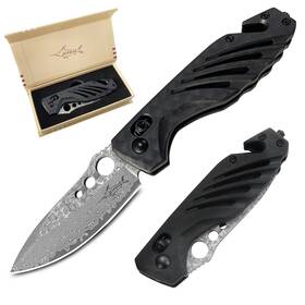 Fk045 Xiphias 4.25 Inch Edc Axis Lock Folding Pocket Knife - Damascus Steel Tactical Kn