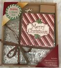 Xm-738 Holiday Cheese Serving Set Reindeer Strips Cutting Board Napkins Spreader