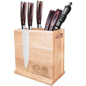 F-fcfg14045 Xyj Magnetic Knife Block Double Side Magnets Natural Wood Large Capacity K