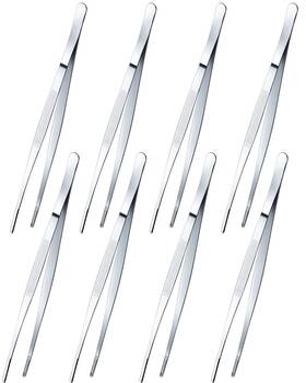 Ym-yaomiao-5237 Yaomiao 8 Pcs 12 Inch Kitchen Tweezers Tongs Fine Long Cooking Silve