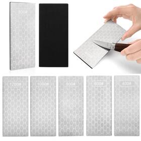 Yi-diamondsharpeningstone-5s Yimitee 5 Pack Diamond Sharpening Stones Knife Sharpener Plate With Non-slip Base H