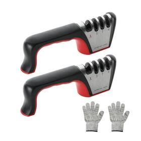 Yssoa 840166268902 2 Pack 4-in-1 Kitchen Knife Sharpener 4 Stage Scissor With A
