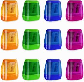 206360 Yuntop 12 Pcs Manual Pencil Sharpener For School Office Home Blue Green Pink Orange