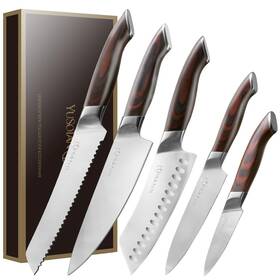 02.ymxcy0222 Yusotan 5-piece Knife Set Professional Kitchen Ultra Sharp High Carbon Stai