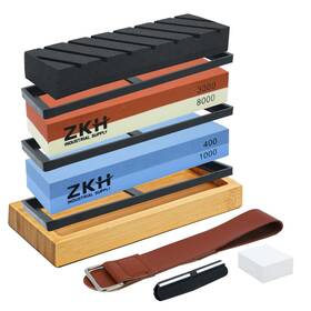 Zkh 716695938930 Sharpening Stone Set 10 Pcs Whetstone Knife Sharpener For Kitchen And Outdoo